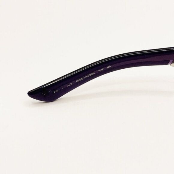 💜 RARE Vintage DIOR Diorlywood Rimless Swarovski Crystal Sunglasses Brown Y2K - Picture 7 of 9